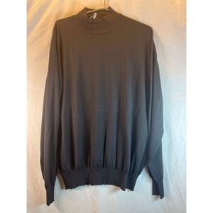 Avon Celli Black Mens Turtle Neck Italy Size EU 60 US XL Pullover Long Sleeve‎